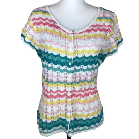 Lilly Pulitzer Sweaters - Lilly Pulitzer Womens Size Large Sweater Cardigan Crotchet Retro Vintage EUC